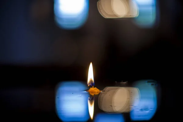 Primo Piano Una Candela Bruciata — Foto Stock