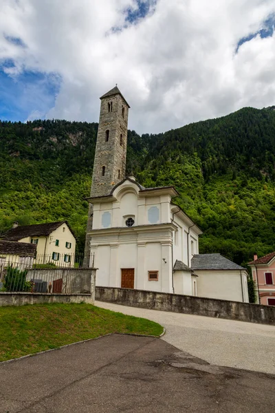Torre Blenio Canton Ticino Switzerland Church Santo Stefano — 스톡 사진