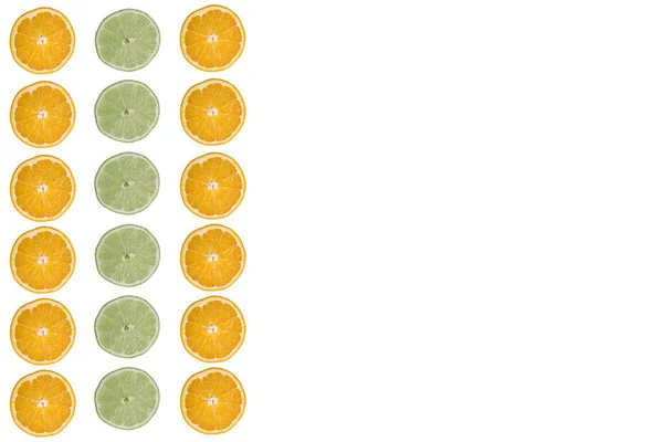 Čerstvé Citrusové Plátky Izolované Bílém Pozadí Kopírovacím Prostorem — Stock fotografie