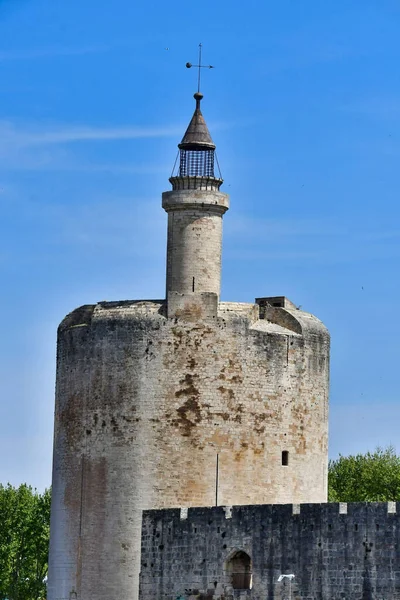 Stunning View Historic Aigues Mortes City Walls France Blue Sky — Stock Photo, Image