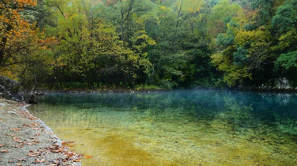 Beautiful Autumn Scene Vikos Gorge Zagori Greek Region Epirus — Stock Photo, Image