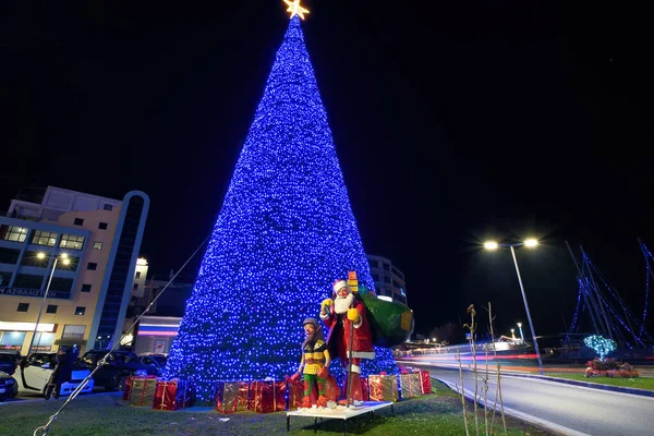 Volos Grecia Hermosa Ciudad Volos Decorada Para Las Vacaciones Navidad — Foto de Stock