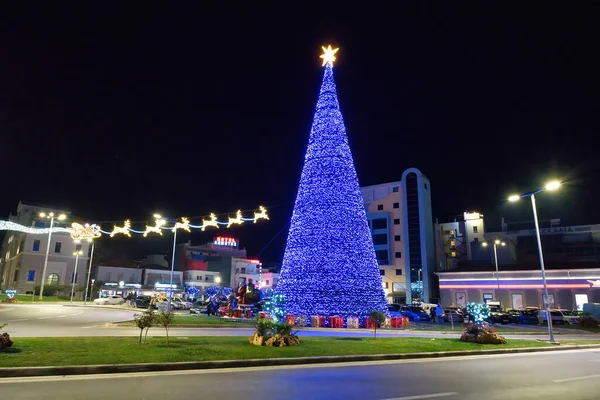 Volos Grecia Hermosa Ciudad Volos Decorada Para Las Vacaciones Navidad — Foto de Stock