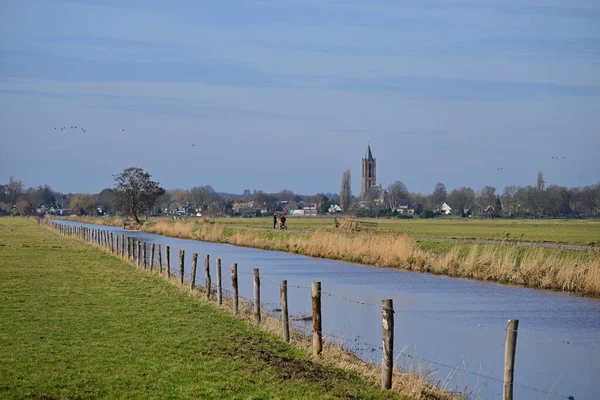 Een Rivier Oude Stad Rhenen Nederland — Stockfoto