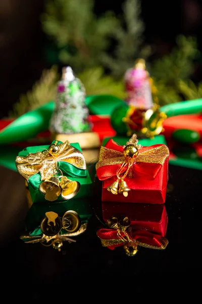 Kerstchocolade Decoratie Kan Worden Gebruikt Als Wenskaart — Stockfoto