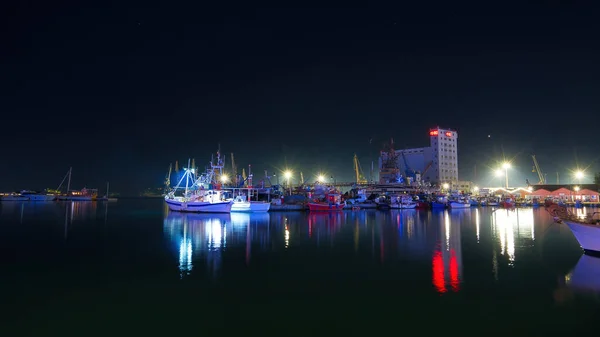 Stary Port Volos Łodzie Łodzie Rybackie Volos Nocy Najpiękniejsze Miasto — Zdjęcie stockowe