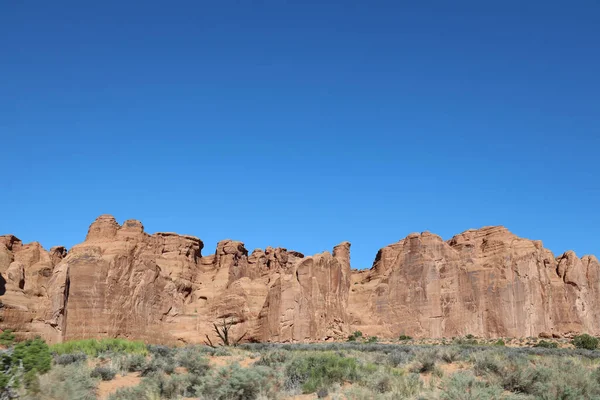 Der Blick Auf Felsformationen Arches National Park Utah Vereinigte Staaten — Stockfoto