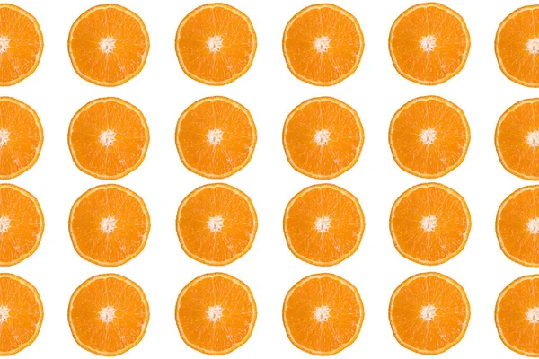 Las Rodajas Naranja Fresca Aisladas Sobre Fondo Blanco — Foto de Stock