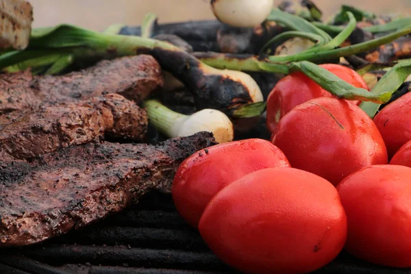 Vegetables Meat Barbecue Grill — Foto Stock
