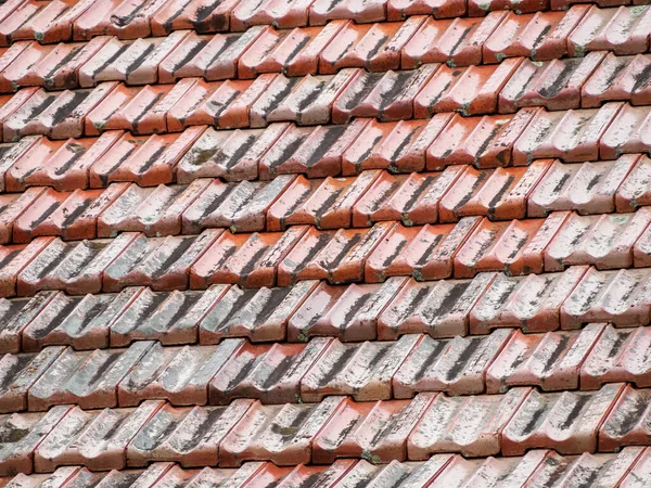 Close View Terracotta Ceramic Tile Roof — стоковое фото