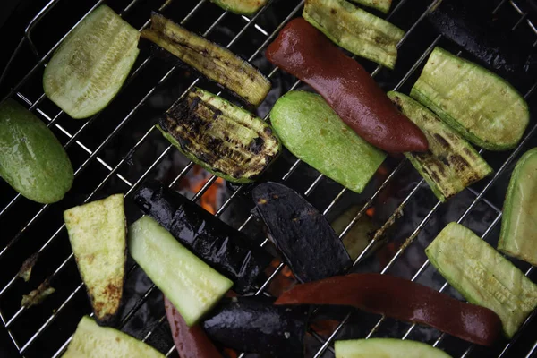 Primer Plano Las Verduras Parrilla — Foto de Stock