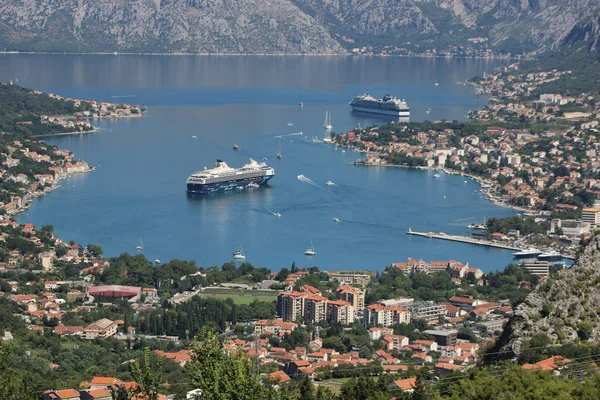 Aerial Shot Beautiful Kotor Town Montenegro — Stock Photo, Image