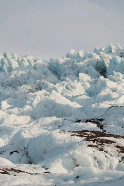 Μια Ανατριχιαστική Θέα Του Παγετώνα Solheimajokull Στην Ισλανδία — Φωτογραφία Αρχείου