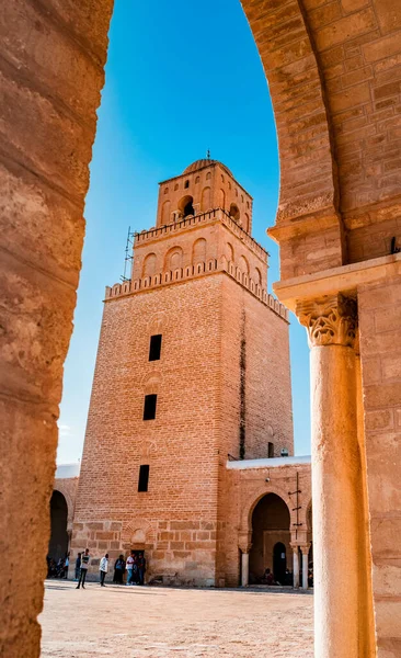 Low Angle Shot Great Mosque Kairouan Tunisia — Stock fotografie