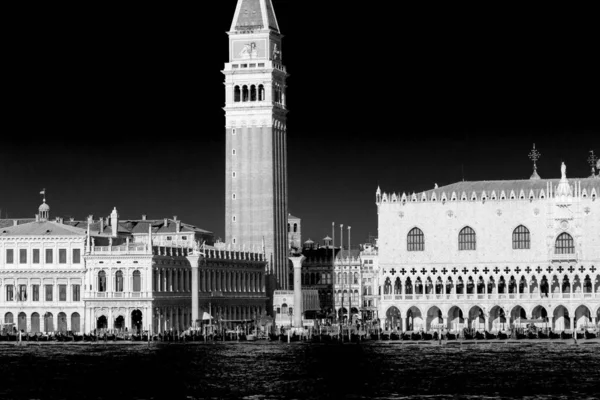 Rivisitazione Artistica Bianco Nero Paesaggio Classico Venezia Piazza San Marco — Foto Stock