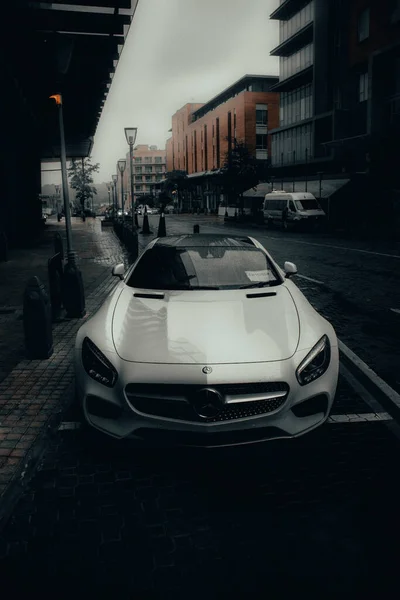 Johannesburg Sudáfrica Noviembre 2021 Disparo Vertical Mercedes Amg Gts Blanco — Foto de Stock