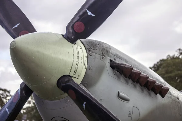 Close Shot Spitfire Nose Cloudy Day — Stock Photo, Image