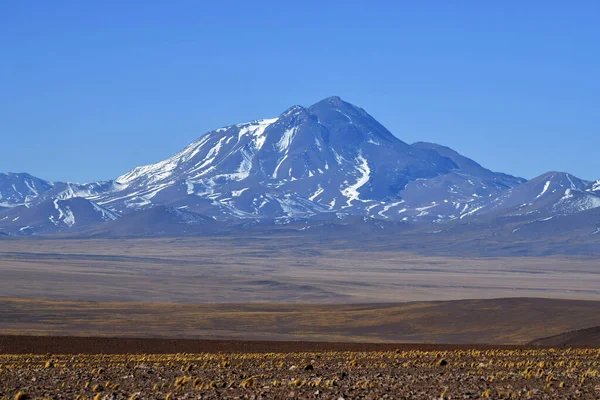 Γραφικό Ορεινό Τοπίο Ένα Ηφαίστειο Όλη Την Ξηρά Ανοιχτό Έδαφος — Φωτογραφία Αρχείου