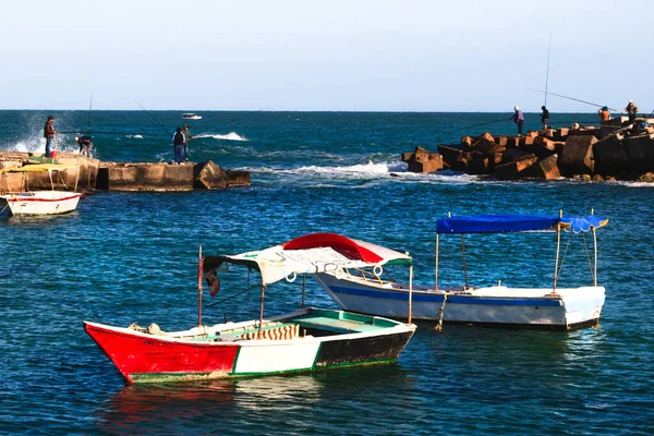 Two Boats Sea Alexandria Egypt — Stockfoto
