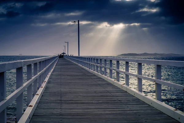 Beautiful View Bridge Water Cloudy Sky Stock Picture