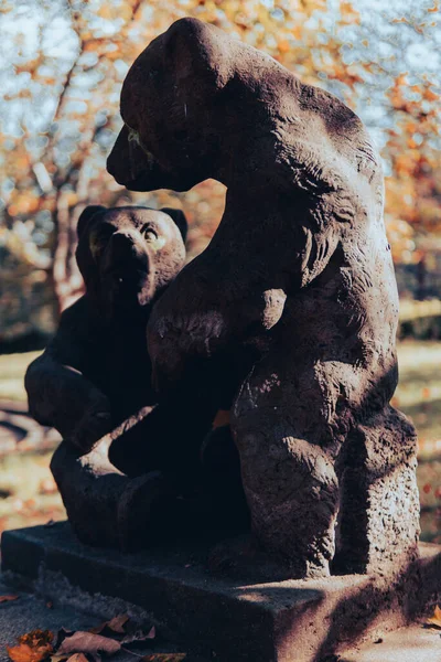 Closeup Bear Statue Park — Zdjęcie stockowe