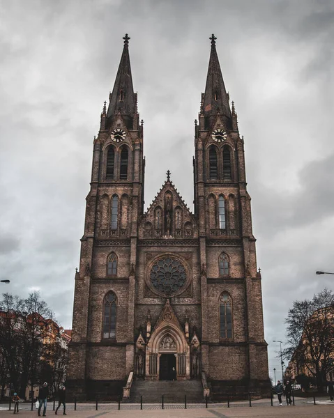 Scenic Shot Church Saint Ludmila Prague Czech Republic Moody — Stock Fotó