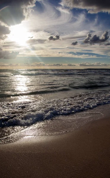 Trenc Spagna Ottobre 2018 Colpo Verticale Della Spiaggia Ses Covetes — Foto Stock