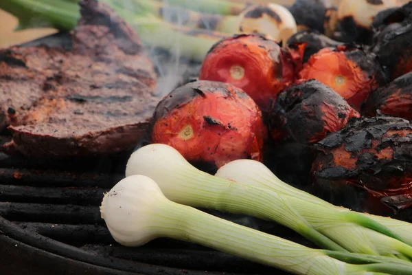 Vegetables Meat Barbecue Grill — Fotografia de Stock