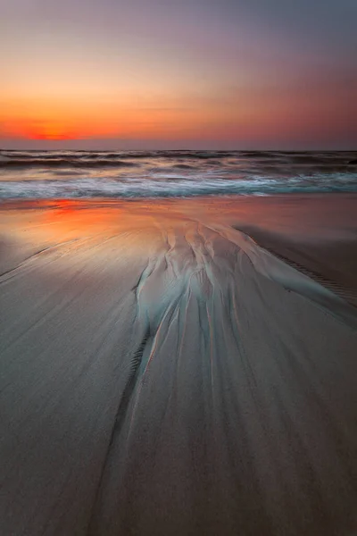 Vertical Shot Sunset Coast Baltic Sea Lithuania — Stockfoto