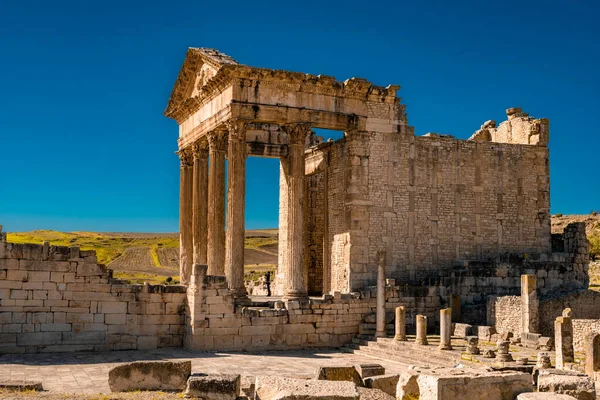 Famous Dougga Archaeological Site Tunisia — Fotografia de Stock