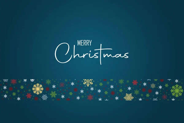 Illustration Merry Christmas Text Blue Background Snowflakes —  Fotos de Stock