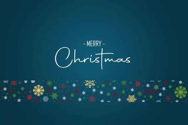 Illustration Merry Christmas Text Blue Background Snowflakes — Stockfoto