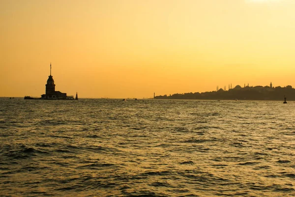 Orange Sunset Uskudar Municipality Turkey — Foto de Stock