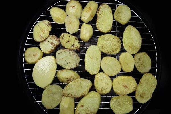 Closeup Potatoes Grill Top View — Zdjęcie stockowe