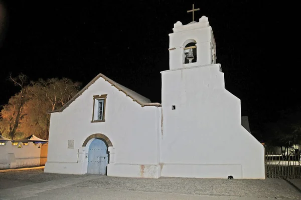 San Pedro Atacama Church Night Chile — Stockfoto