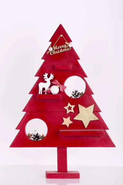 Christmas Tree Home Decor Isolated White Background — Stock Fotó