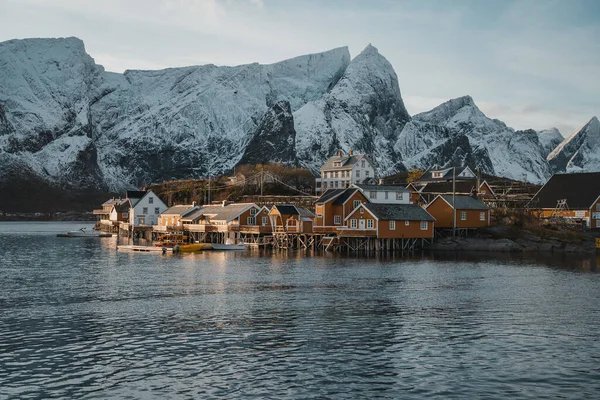 Vista Invernale Serale Delle Isole Lofoten Norvegia — Foto Stock