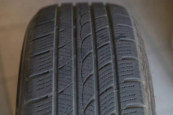 Closeup Car Tire Blurred Background — Stok fotoğraf