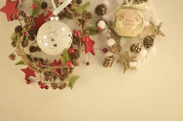 素敵な背景を形成するさまざまなクリスマス要素やオブジェクト — ストック写真