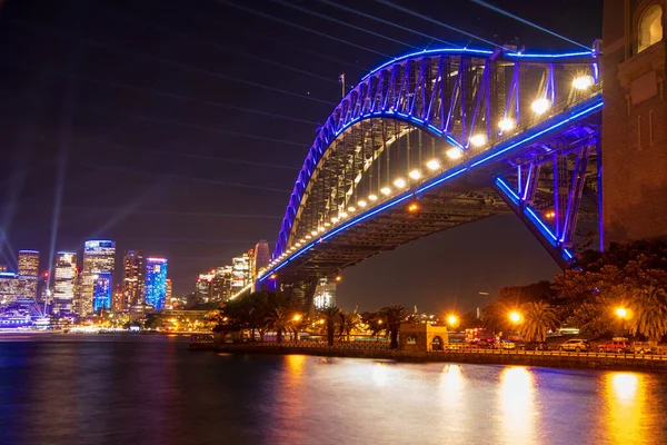 Sydney Australia Harbour Bridge Twilight Blue Hour — Photo
