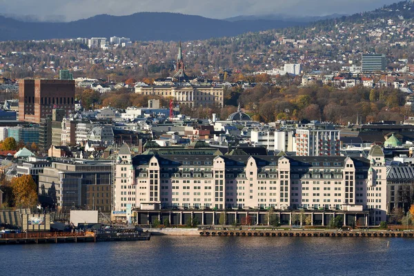 Oslo Norge Okt 2021 Bild Oslo Centrum Med Berömda Byggnad — Stockfoto