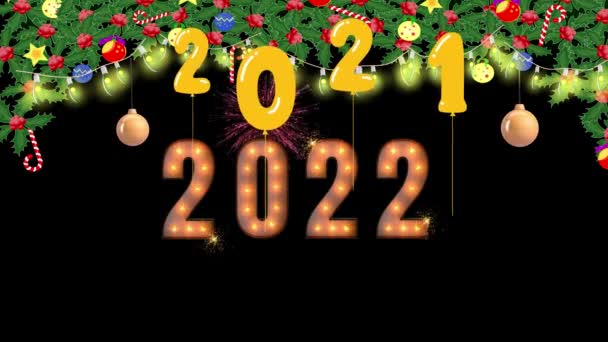 New Year Sign Word 2022 Animation Design Concept — Video Stock