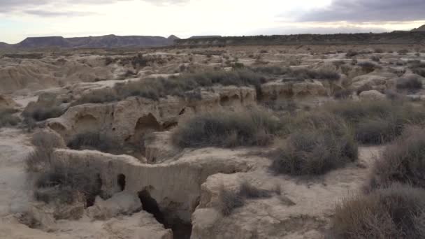 Arid Landscape Desert Bardenas Reales — Vídeo de Stock