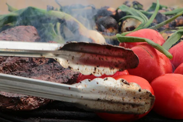 Vegetables Meat Barbecue Grill — Foto Stock