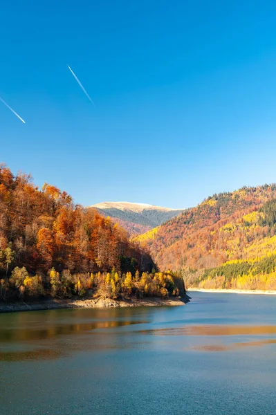 Beautiful View Landscape Lake Large Autumn Trees — Fotografia de Stock