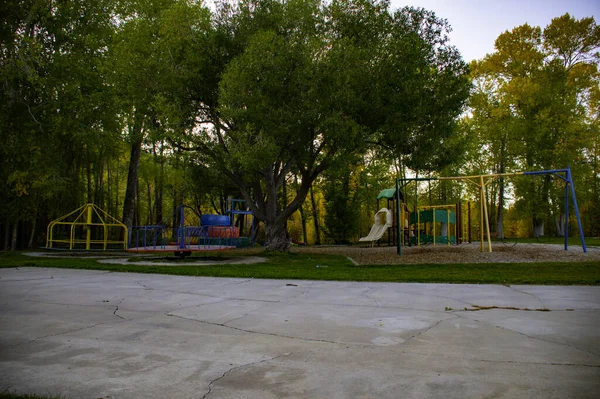Beautiful Shot Playground Day Forest — Fotografia de Stock