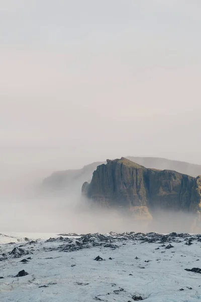 Μια Ανατριχιαστική Θέα Του Παγετώνα Solheimajokull Στην Ισλανδία — Φωτογραφία Αρχείου