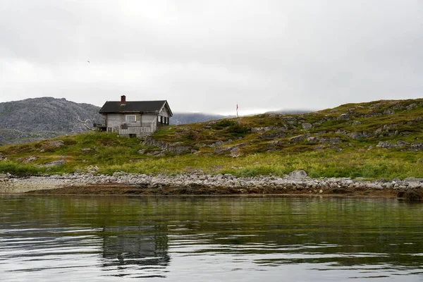 Beautiful Scenery Cottage Sea Shore North Norway — Stock fotografie
