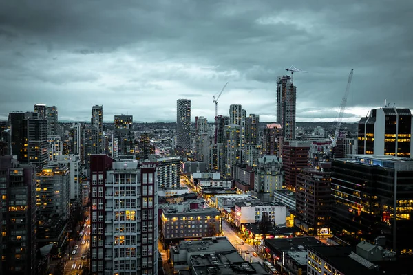 Aerial View Night View Modern City — Stockfoto