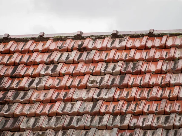 Close View Terracotta Ceramic Tile Roof — Stockfoto